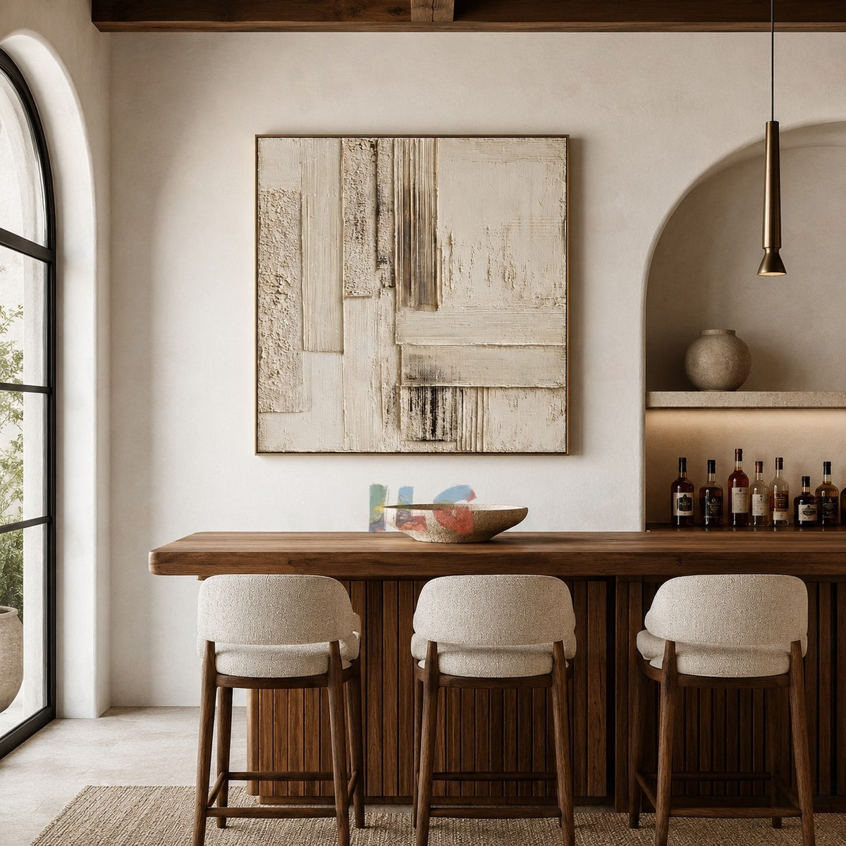 Limestone Memory – Abstract Textured Wall Art