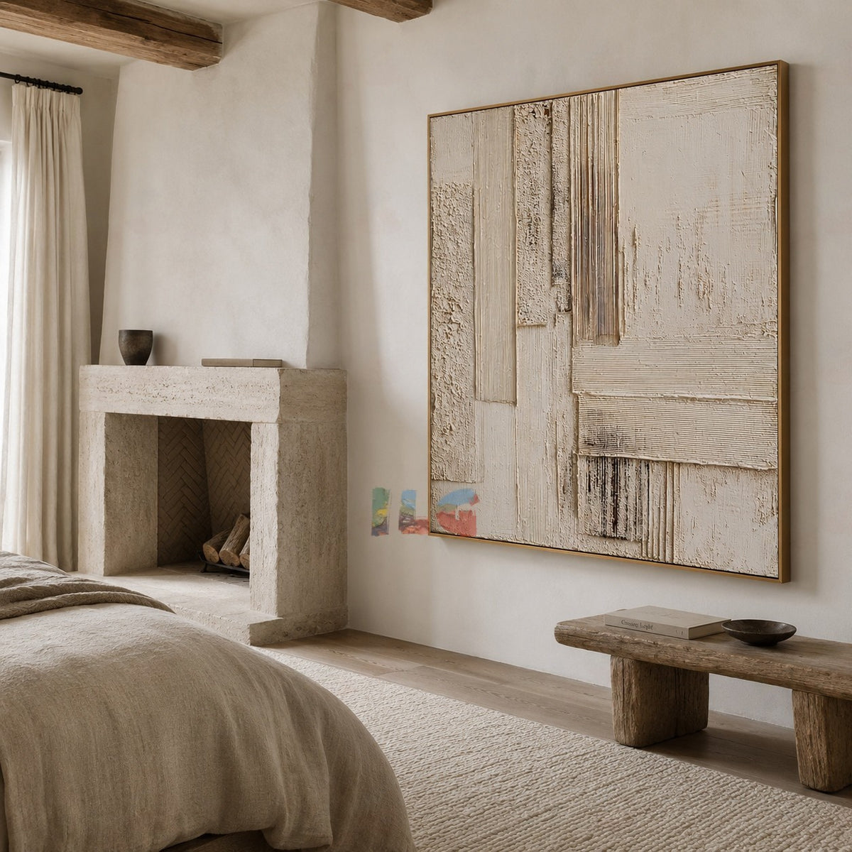Limestone Memory – Abstract Textured Wall Art