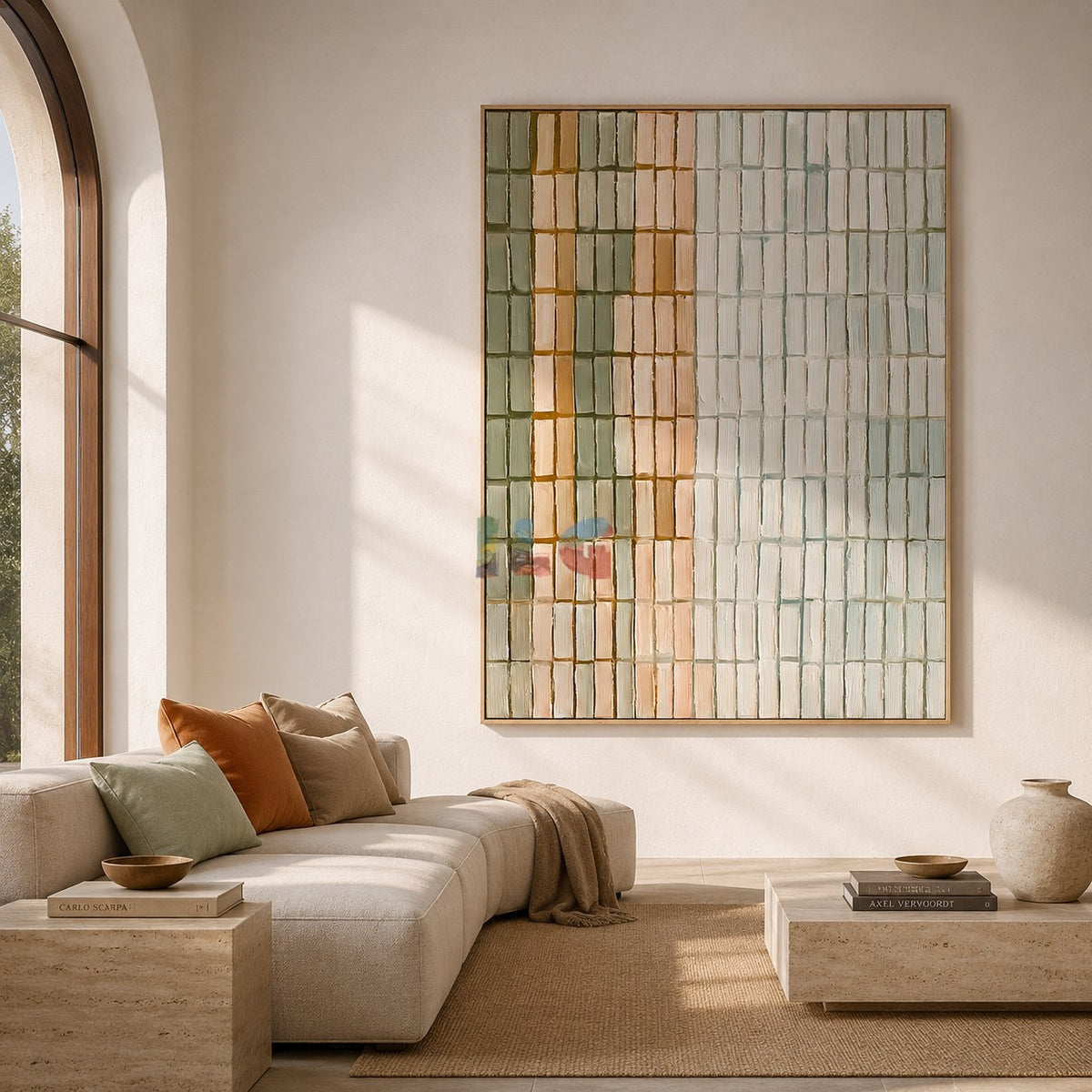 Linen Block Sequence – Neutral Textured Abstract Wall Art
