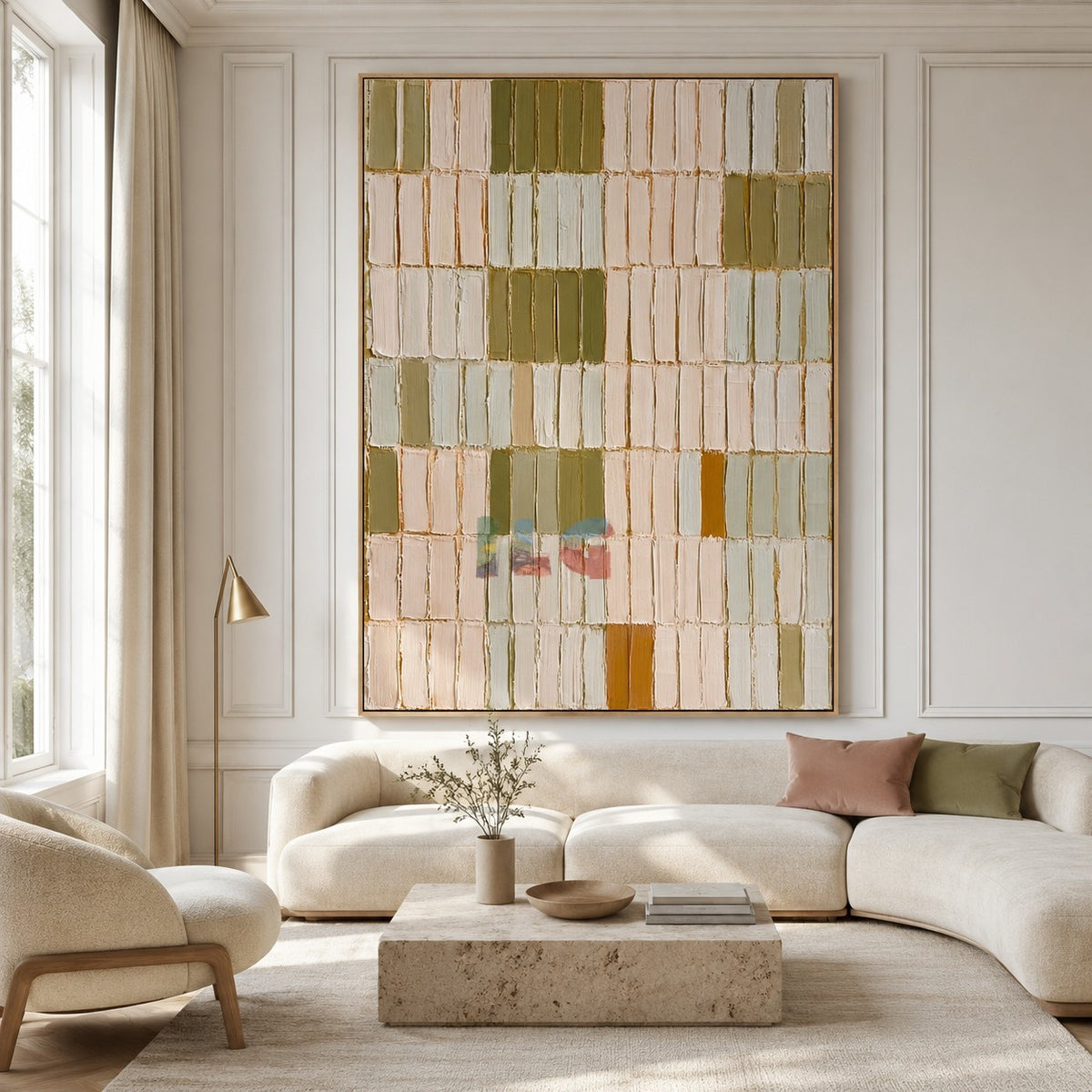 Olive Ivory Rhythm – Neutral Textured Abstract Wall Art