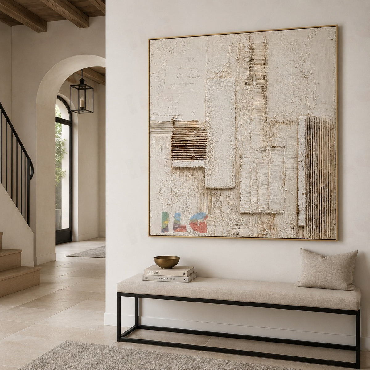 Plaster Column Motif – Abstract Textured Wall Art