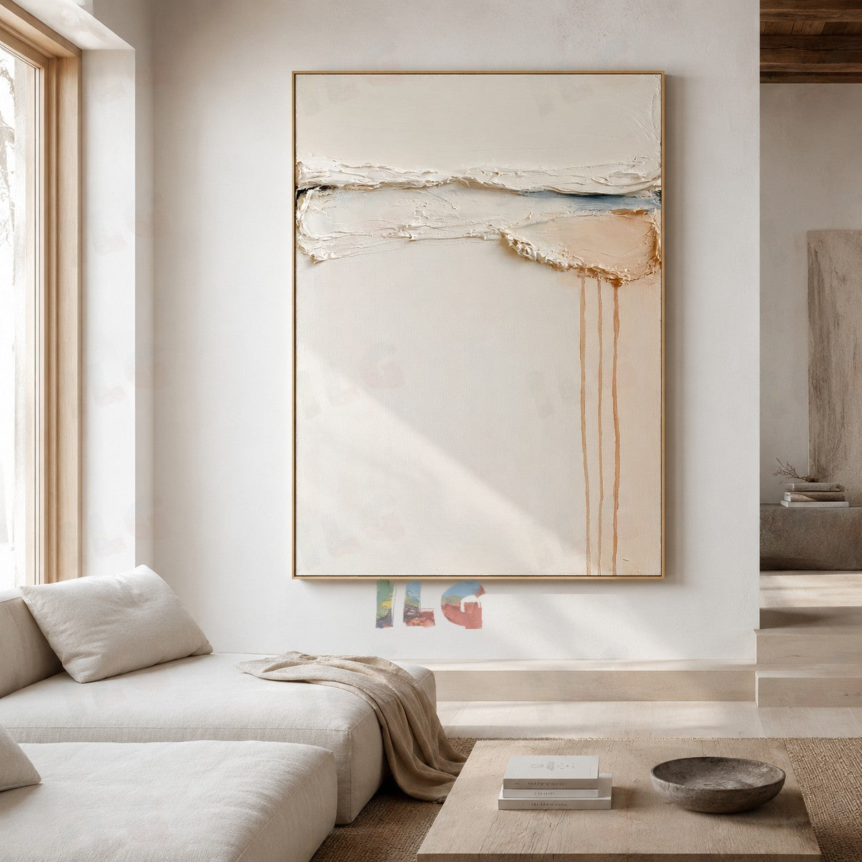 Quiet Ledge – Minimal Drip Texture Acoustic Wall Art