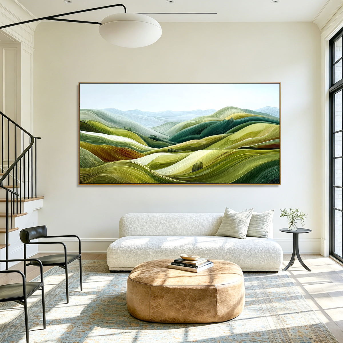 Rolling Hills Serenity – Modern Landscape Textured Wall Art