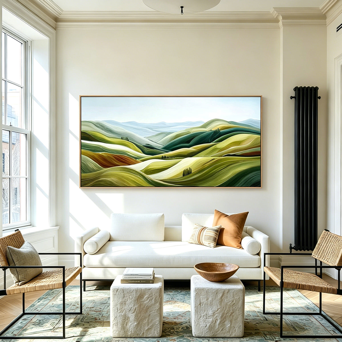 Rolling Hills Serenity – Modern Landscape Textured Wall Art