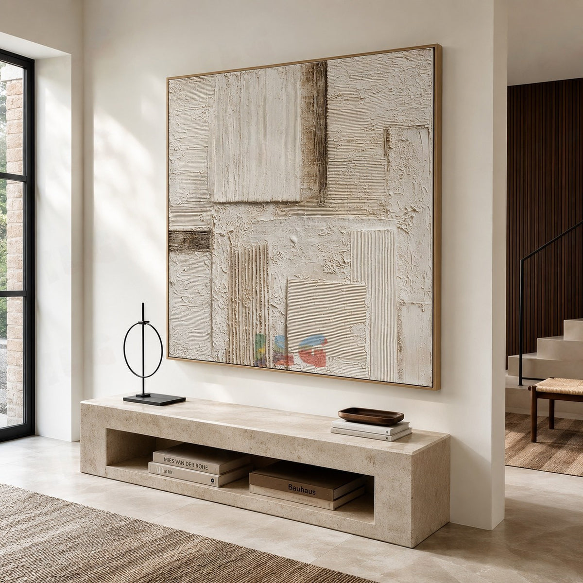 Tactile Neutral Mosaic – Abstract Textured Wall Art