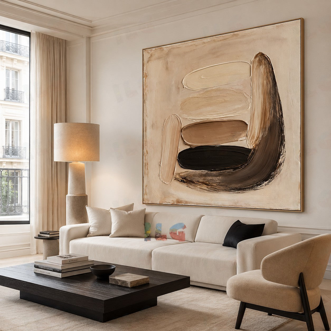 Warm Flow Balance – Sculpted Curve Minimal Wall Art