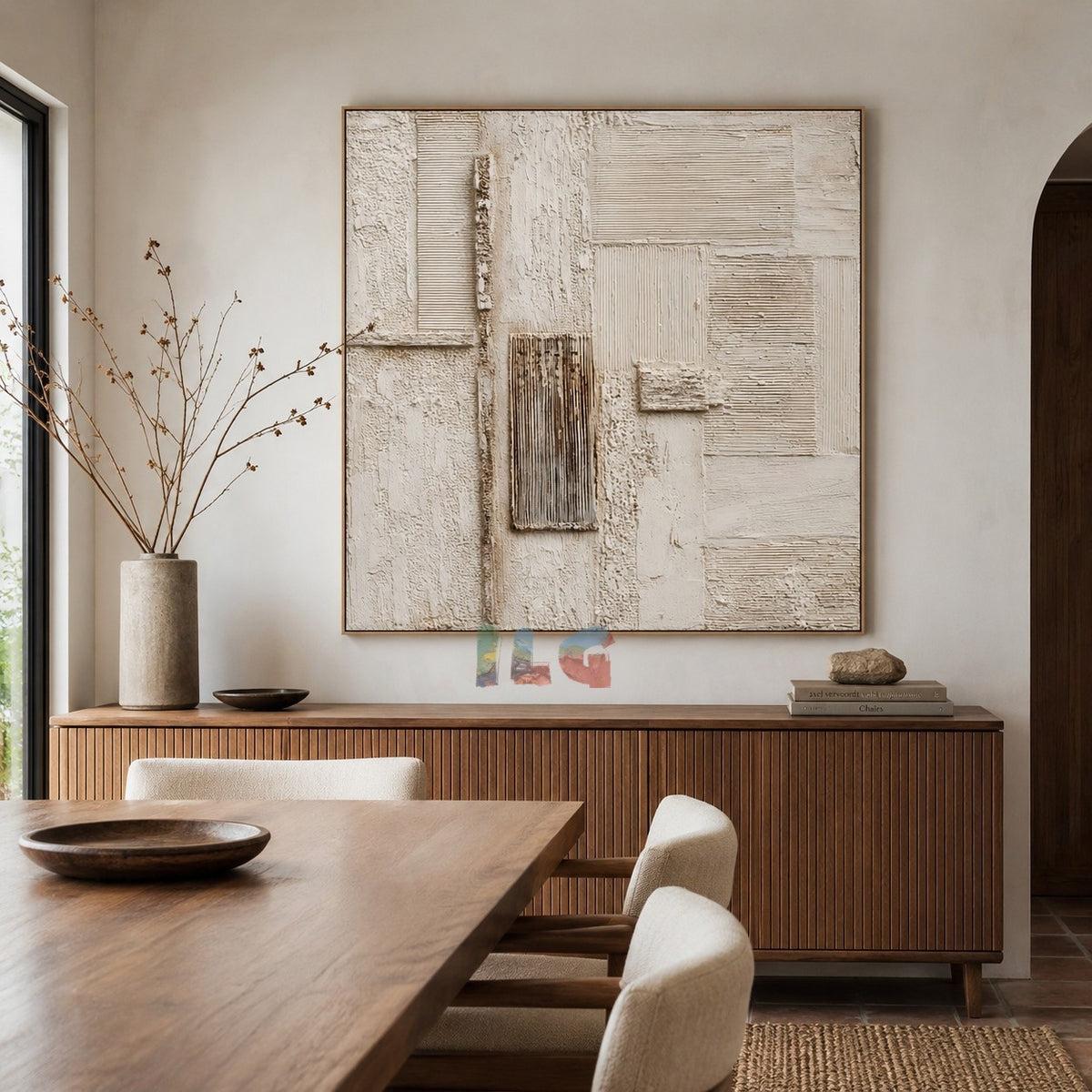 Woven Plaster Fields – Abstract Textured Wall Art