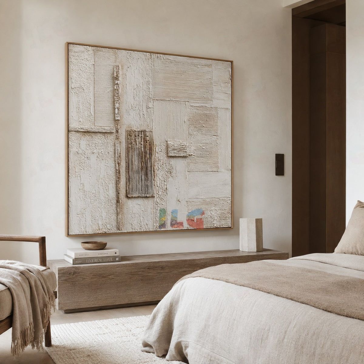 Woven Plaster Fields – Abstract Textured Wall Art