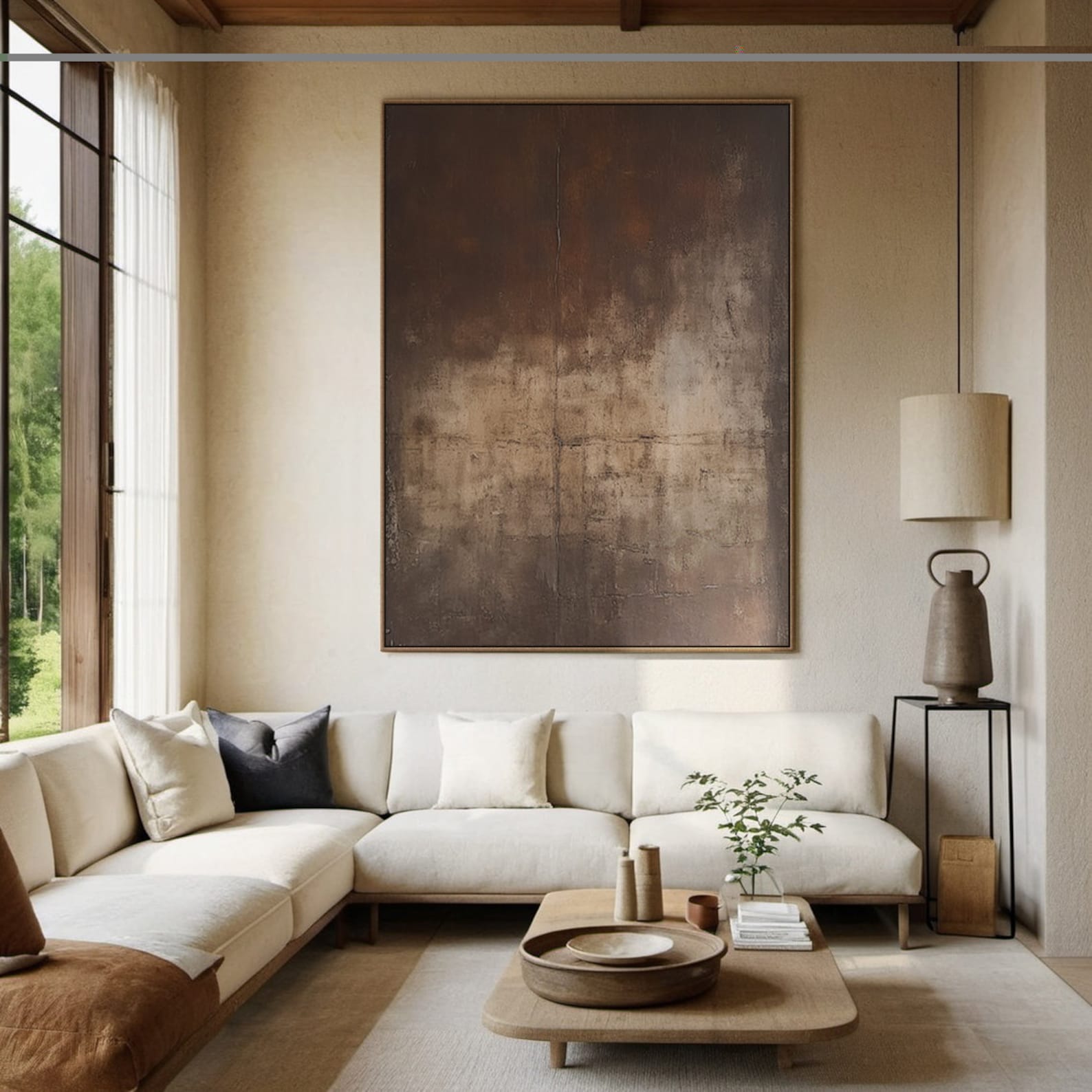 Quiet Interval – Textured Abstract Wall Art with Calm Vertical Presence