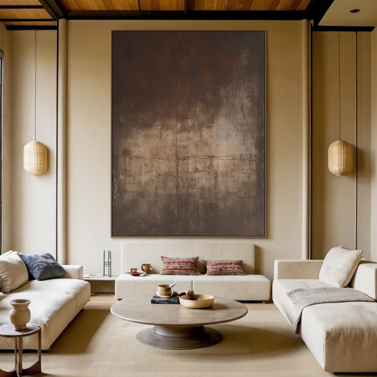 Quiet Interval – Textured Abstract Wall Art with Calm Vertical Presence