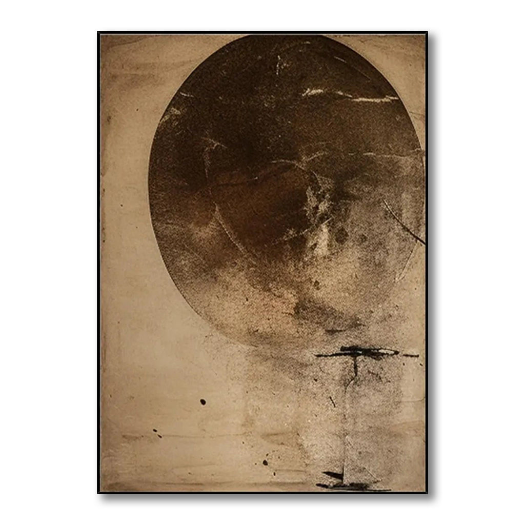 Earthen Silence – Textured Abstract Wall Art with Organic Minimalist Form