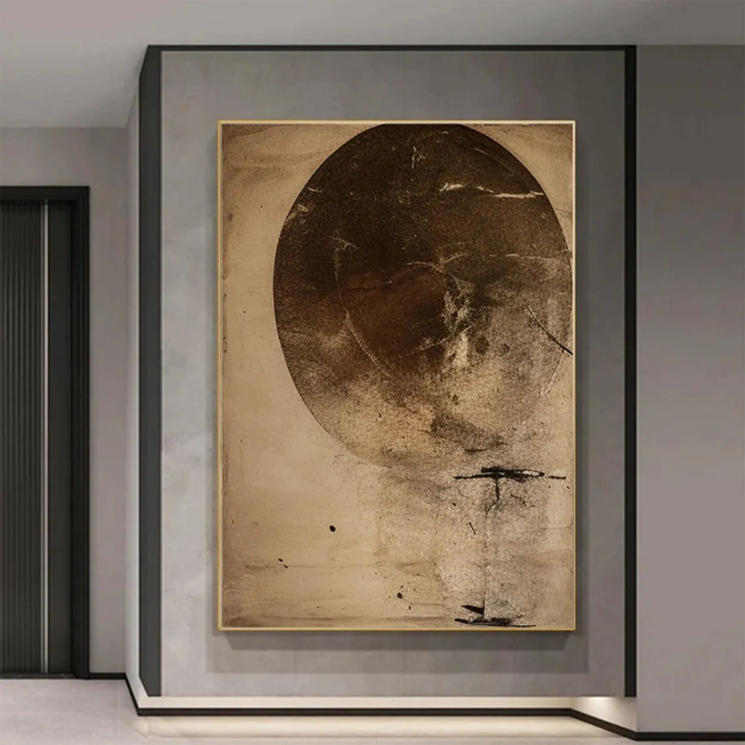 Earthen Silence – Textured Abstract Wall Art with Organic Minimalist Form