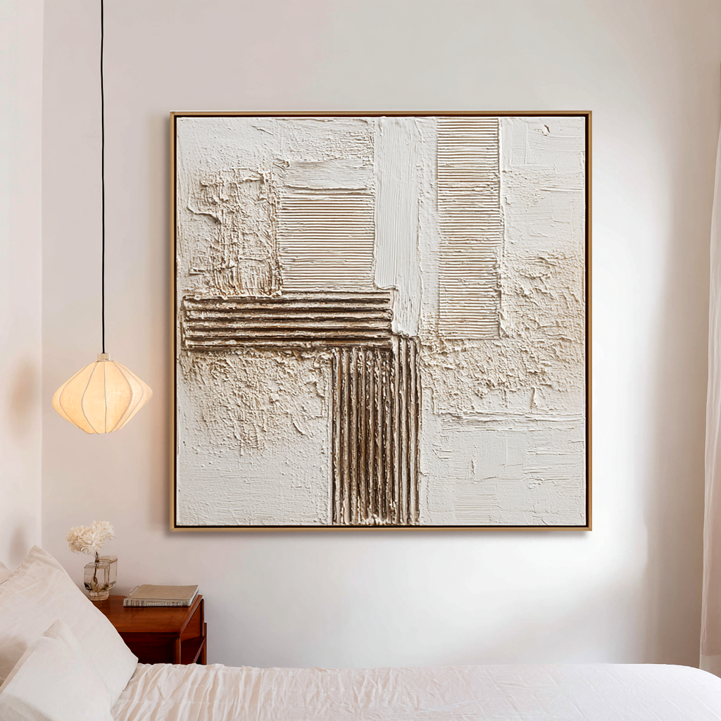 Balanced Stillness – Wabi-Sabi Textured Abstract Wall Art