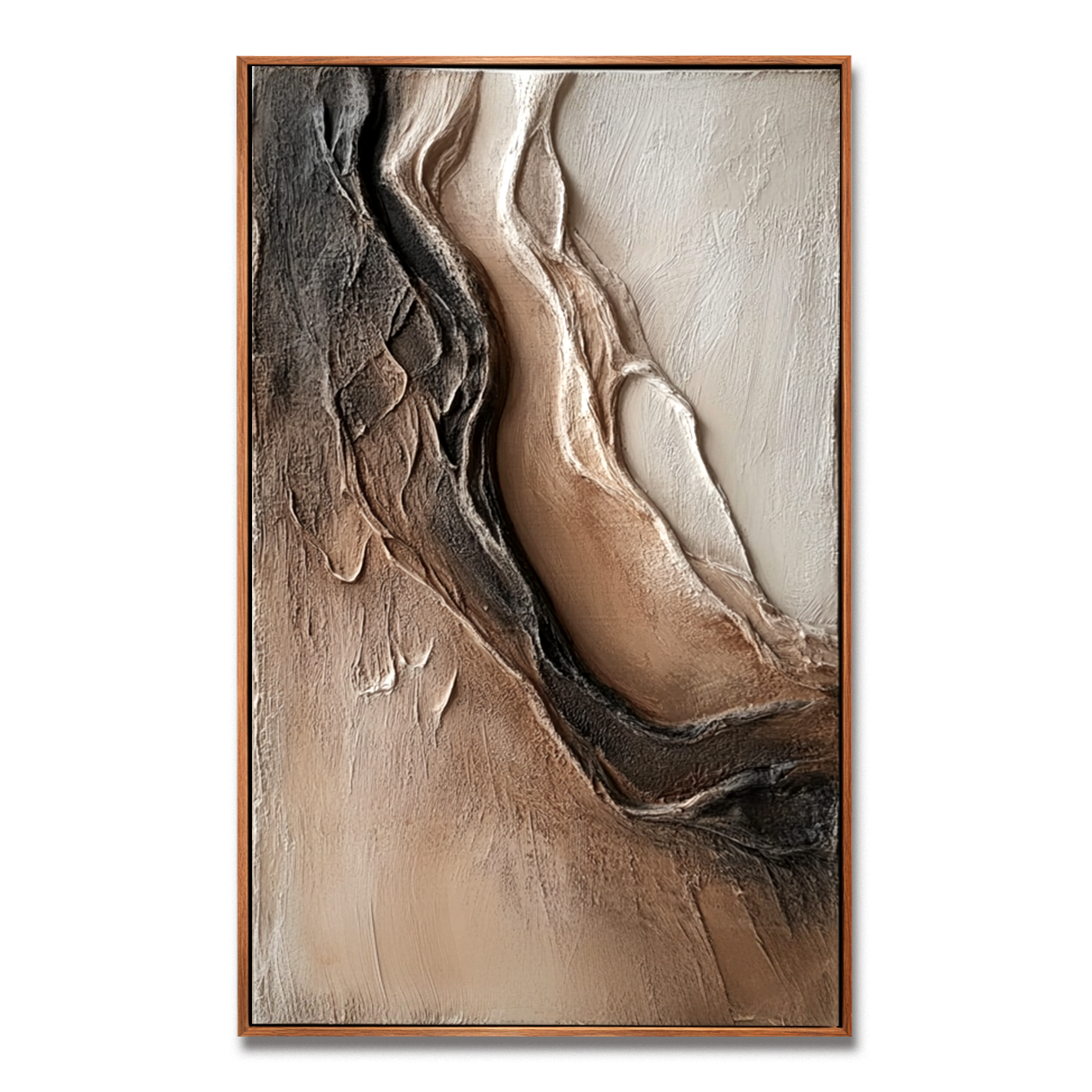 Between Light and Earth – Wabi-Sabi Textured Abstract Wall Art