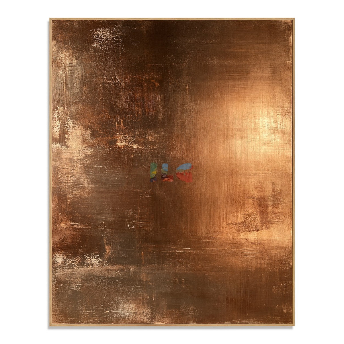 Burnished Ember – Metallic Copper Abstract Textured Wall Art