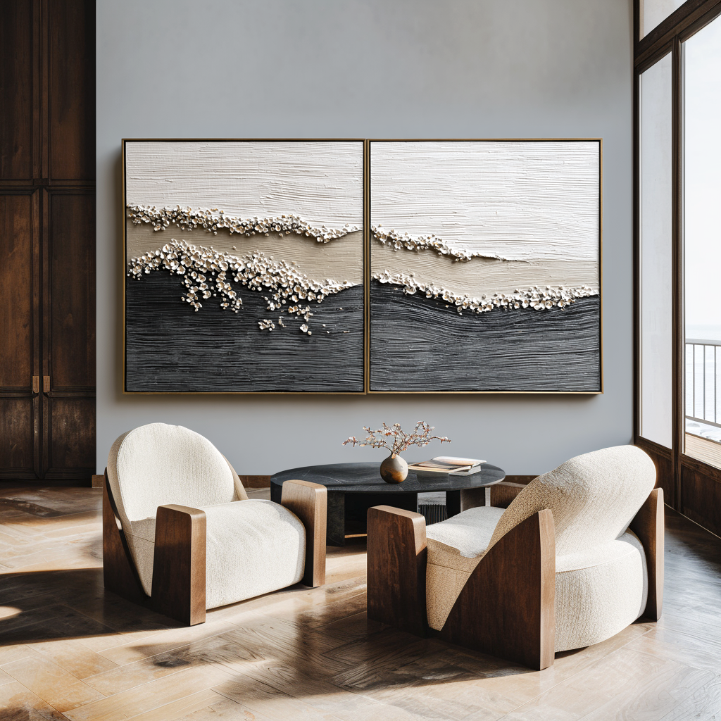 Coastal Bliss – Hand-Painted Textured Ocean Canvas Art