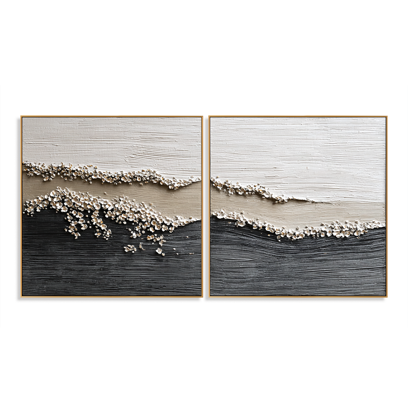 Coastal Bliss – Hand-Painted Textured Ocean Canvas Art