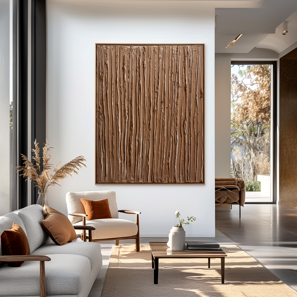 Earthbound Lines – Vertical Textured Minimal Wall Art