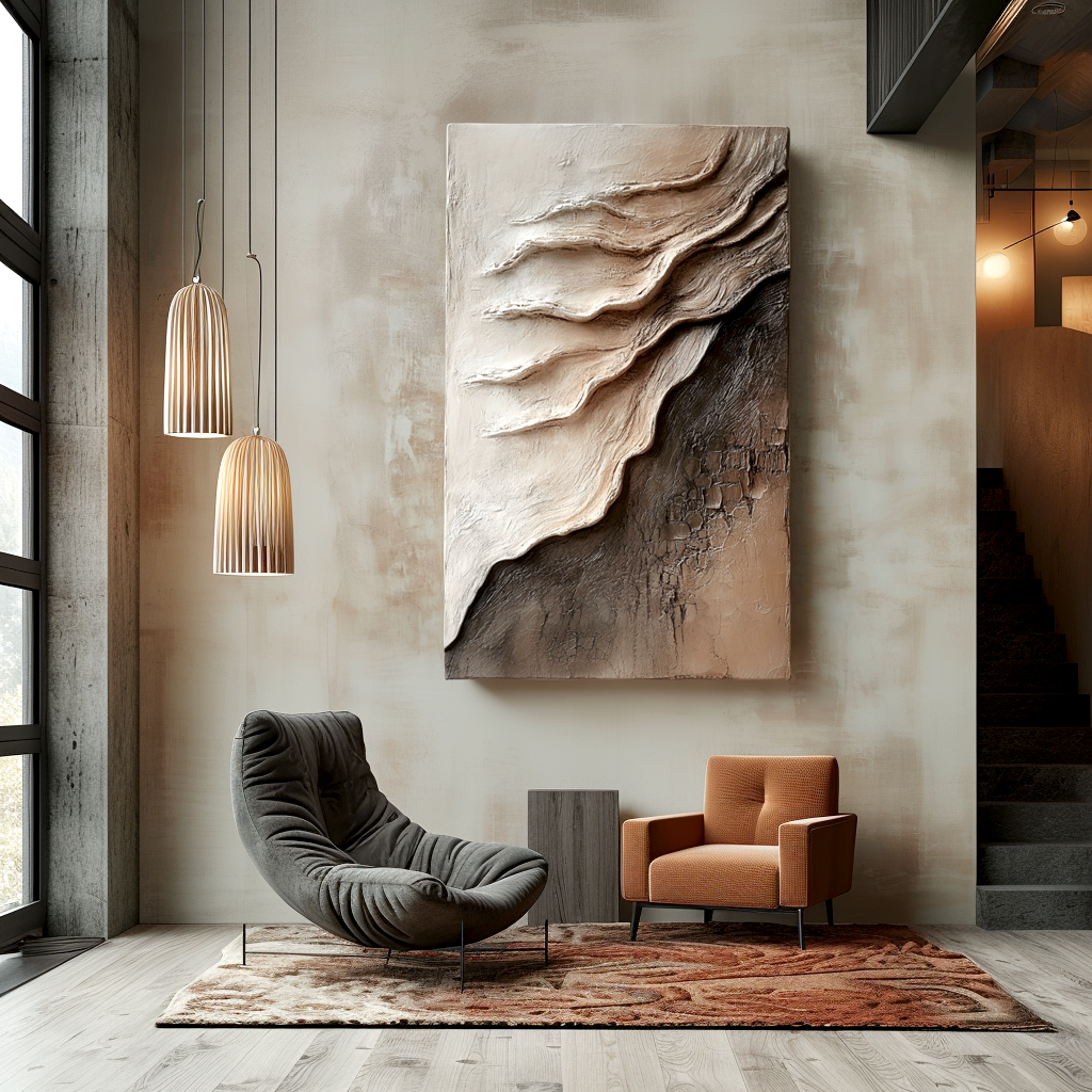 Edge of Formation – Wabi-Sabi Textured Abstract Wall Art