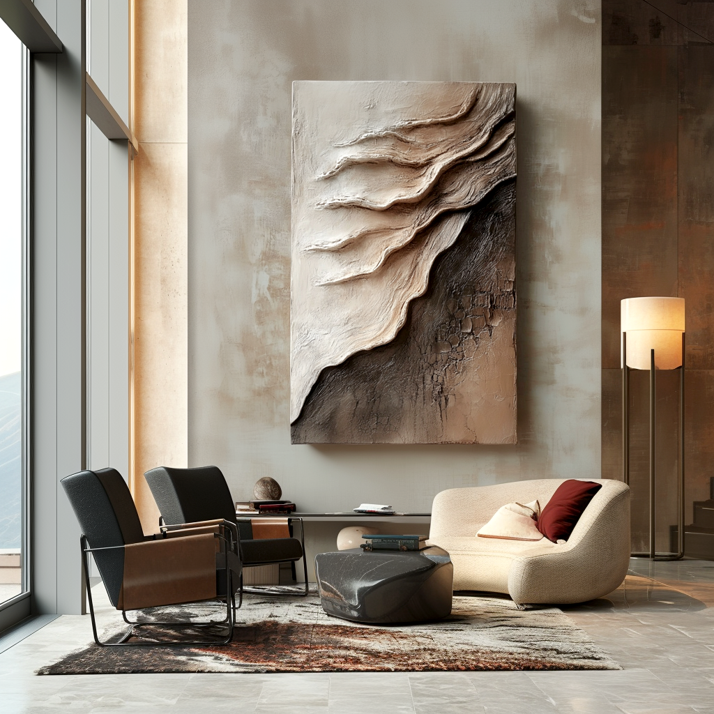 Edge of Formation – Wabi-Sabi Textured Abstract Wall Art