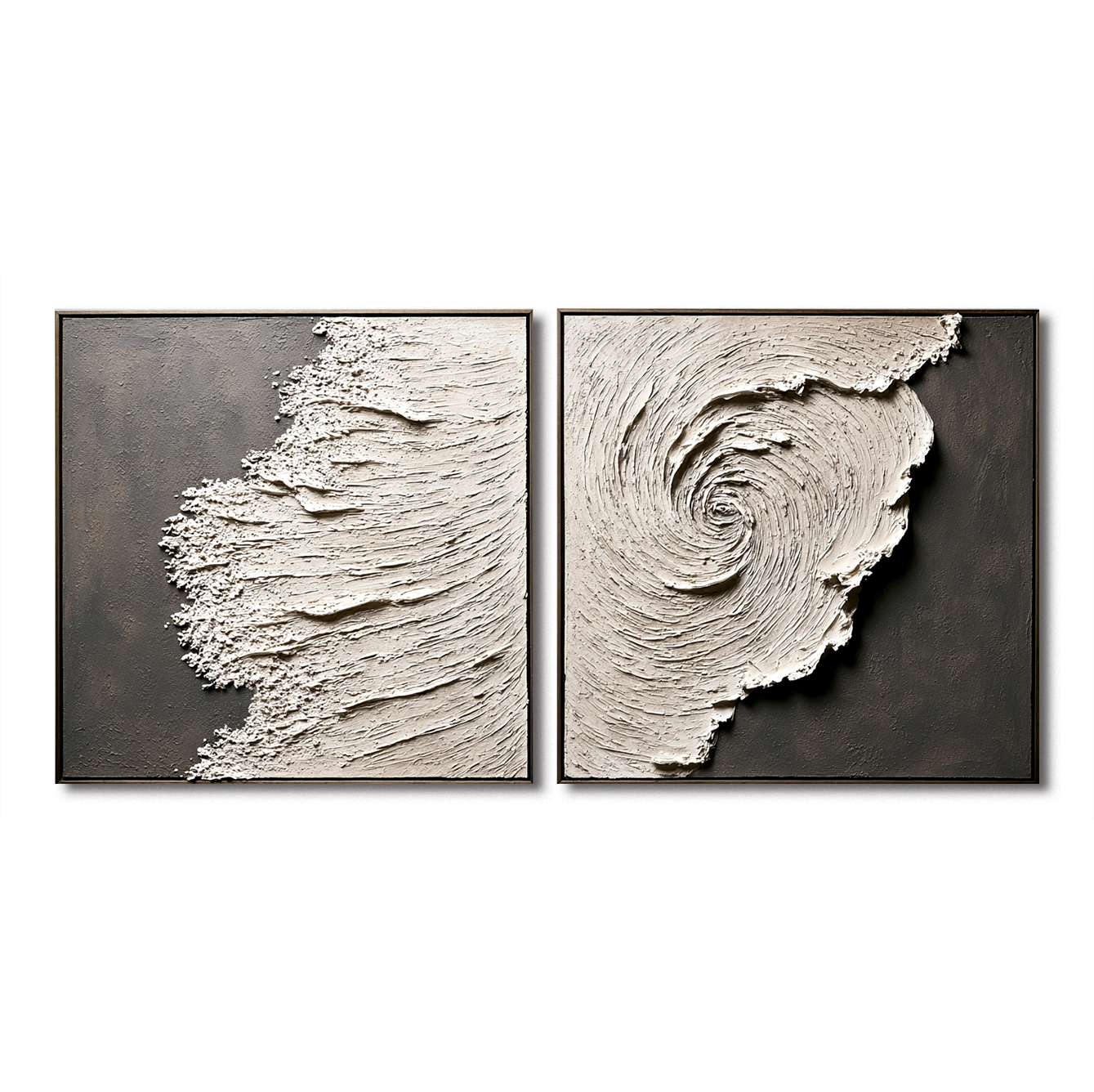 Erosion in Motion – Textured Abstract Diptych Wall Art