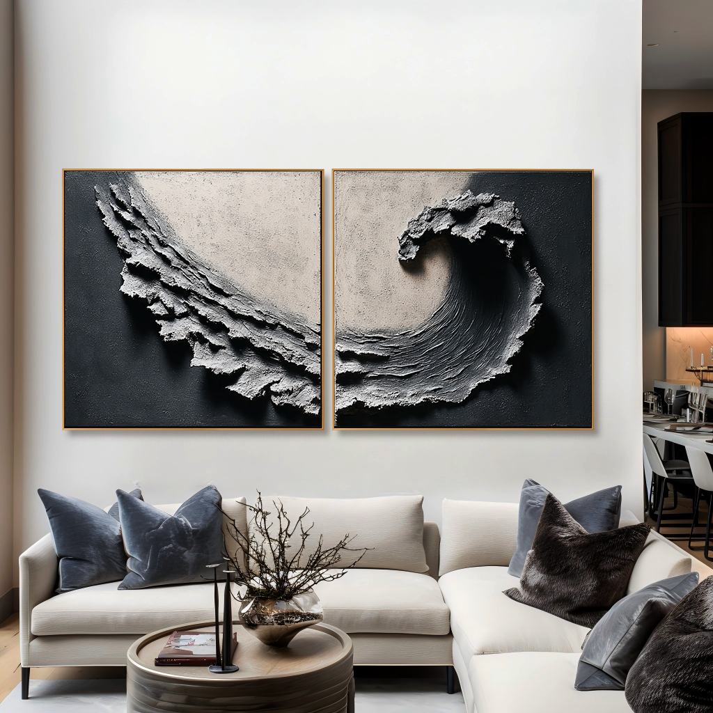 Fracture Within – Textured Abstract Diptych Wall Art