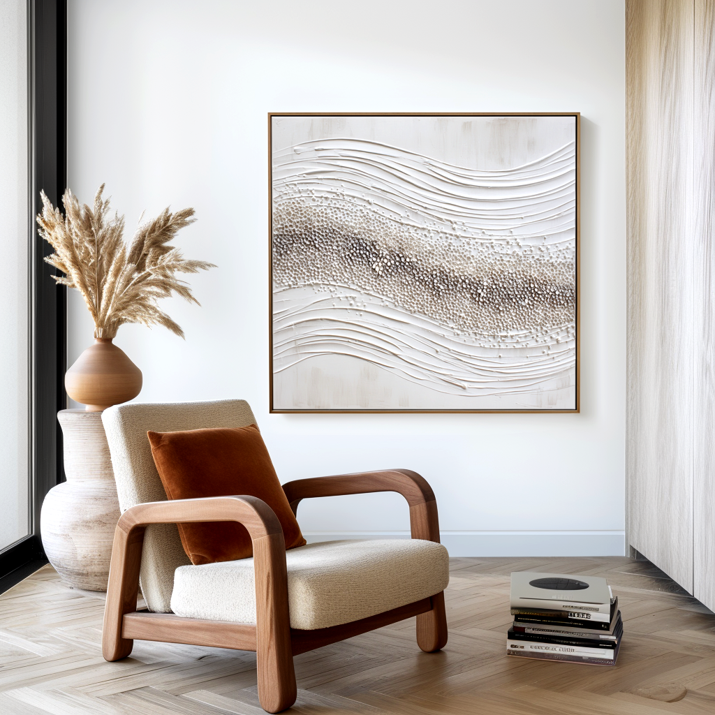 Gentle Current – Handcrafted Textured Abstract Wall Art