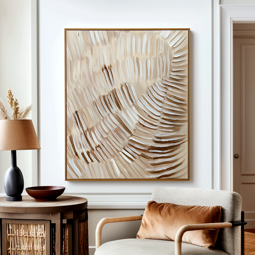 Gentle Currents – Wabi-Sabi Textured Abstract Wall Art