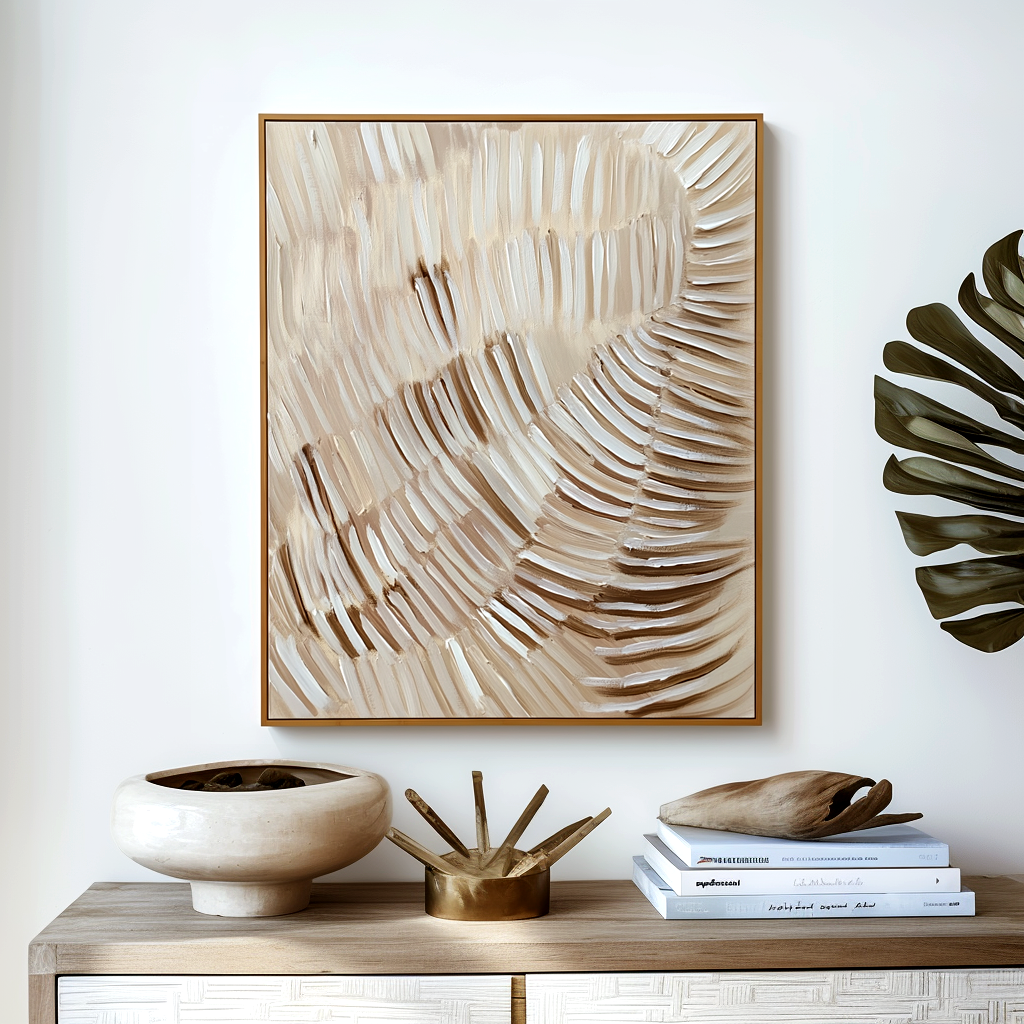 Gentle Currents – Wabi-Sabi Textured Abstract Wall Art