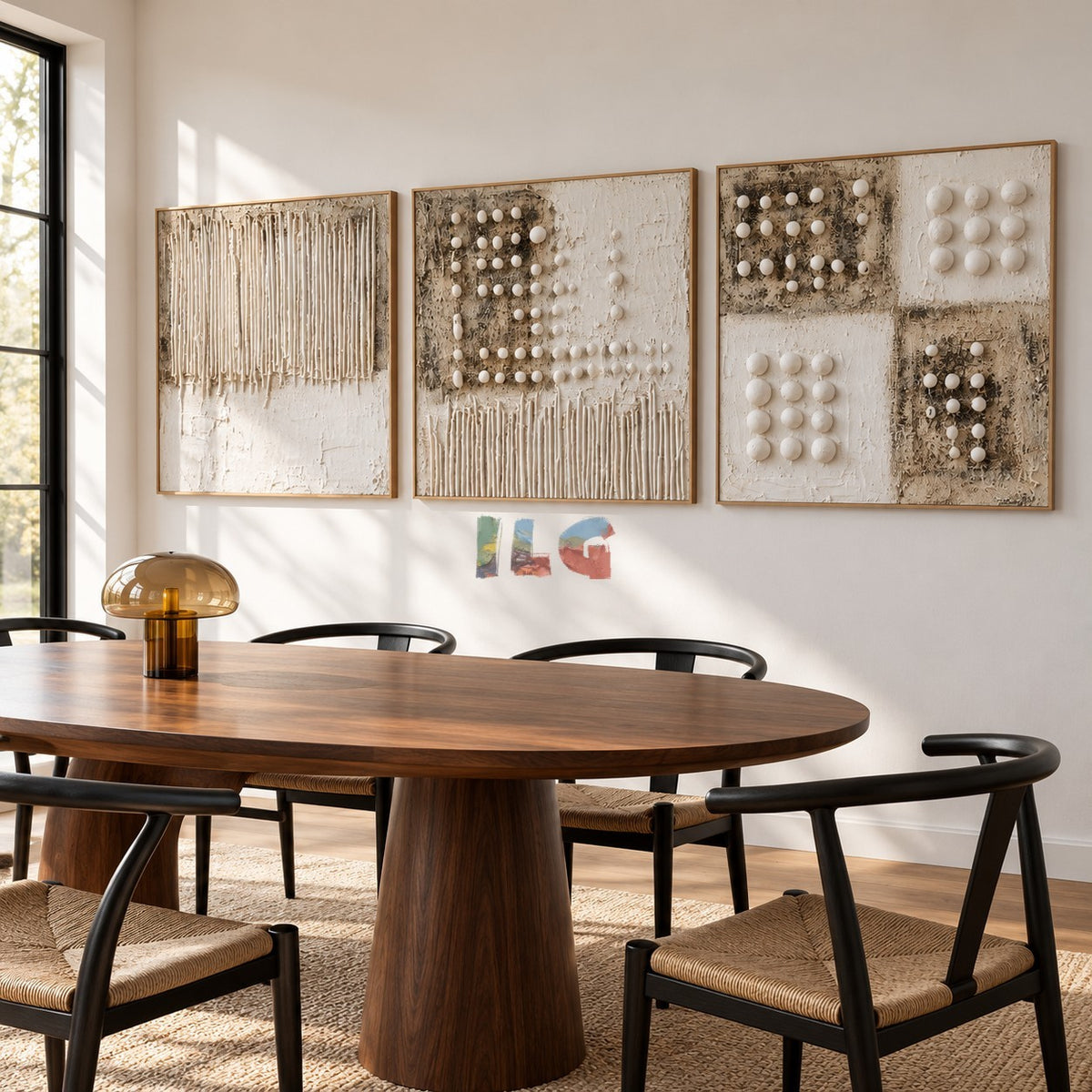 Ivory Relief Trio – Textured Geometric Wall Art