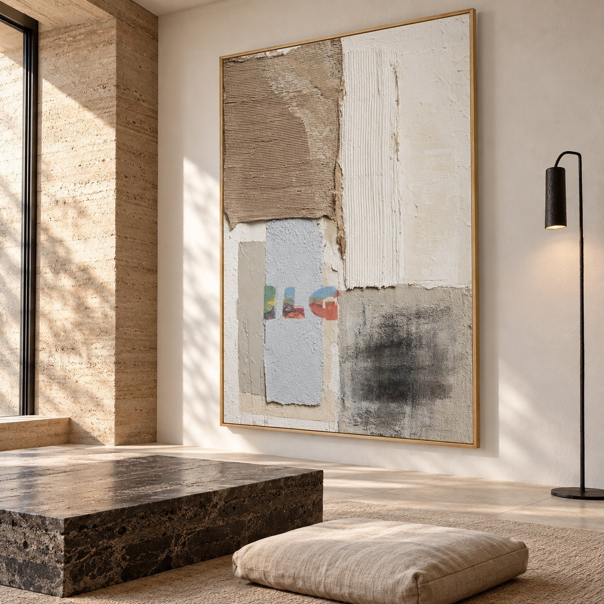 Ivory Terrain – Architectural Neutral Textured Abstract Wall Art