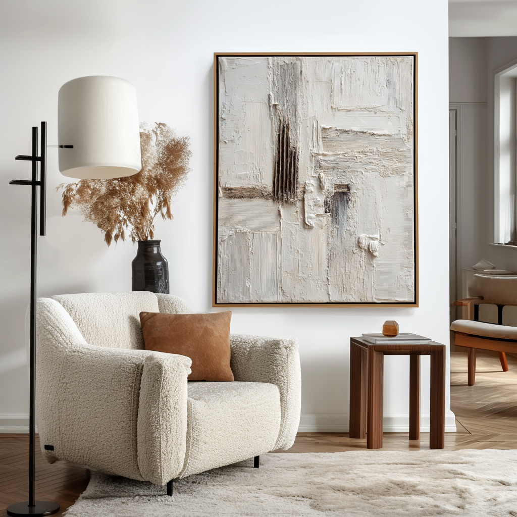 Layered Stillness – Wabi-Sabi Textured Abstract Wall Art
