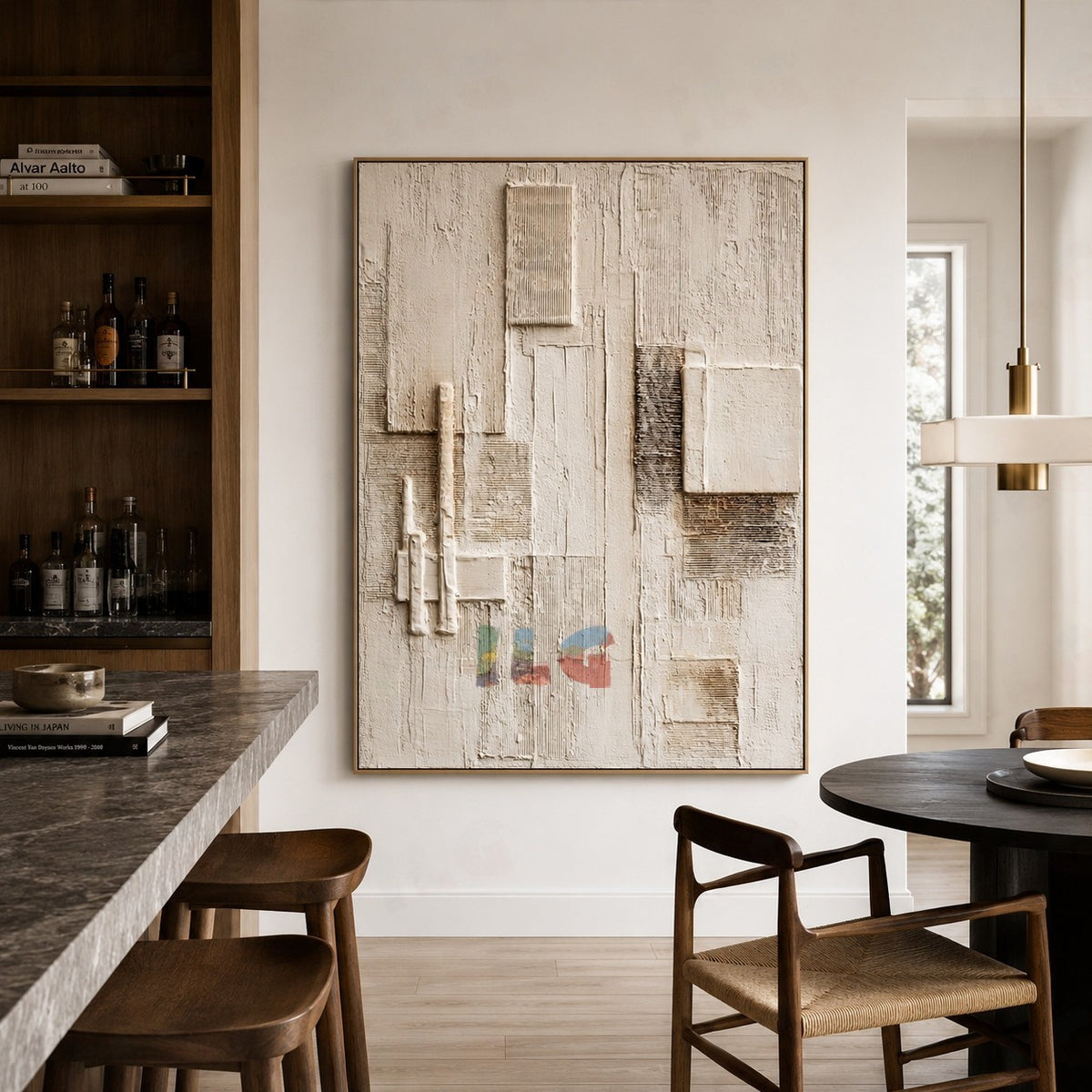 Limestone Rhythm – Abstract Textured Wall Art