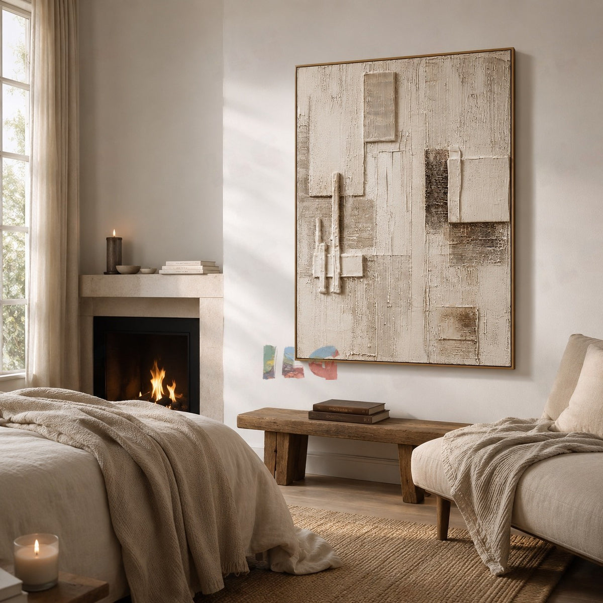 Limestone Rhythm – Abstract Textured Wall Art
