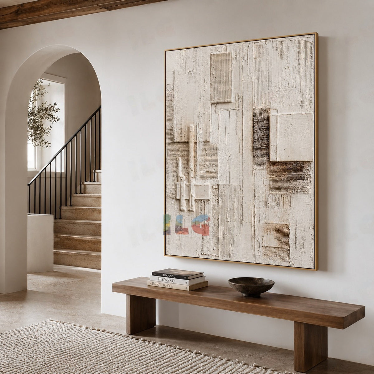 Limestone Rhythm – Abstract Textured Wall Art