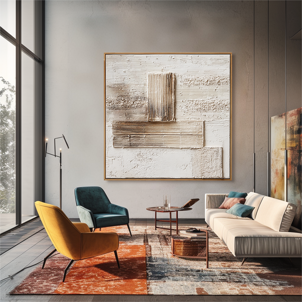 Measured Silence – Wabi-Sabi Textured Abstract Wall Art