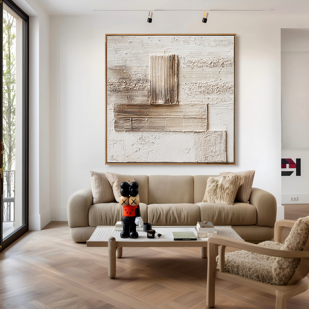 Measured Silence – Wabi-Sabi Textured Abstract Wall Art