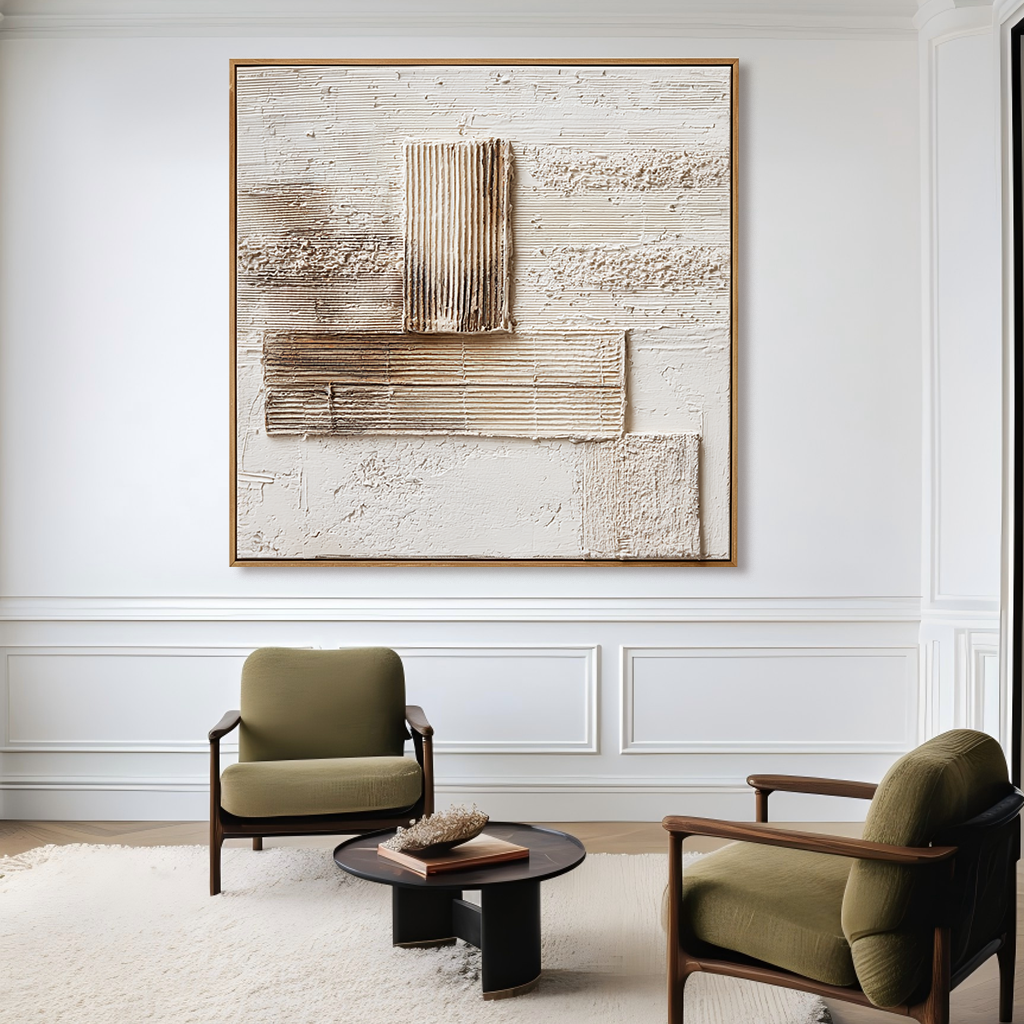 Measured Silence – Wabi-Sabi Textured Abstract Wall Art