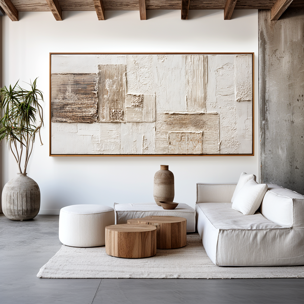 Measured Stillness #3 – Wabi-Sabi Textured Abstract Wall Art