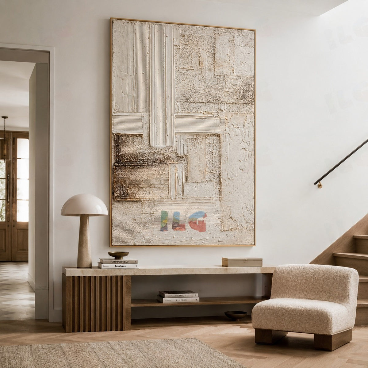 Neutral Layers Composition – Abstract Textured Wall Art