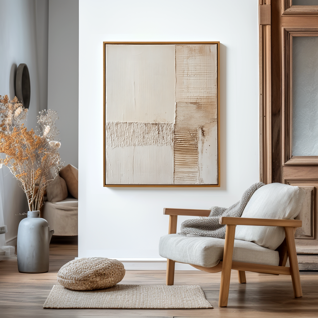 Quiet Alignment – Wabi-Sabi Textured Minimalist Wall Art