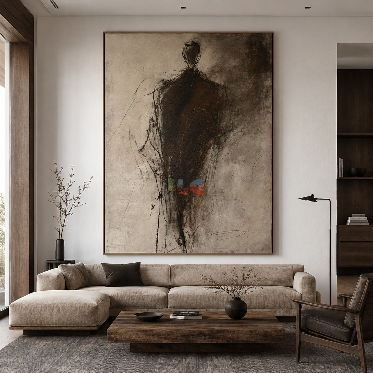 Quiet Shadow Form – Abstract Figure Wall Art