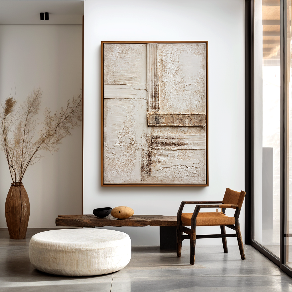 Silent Alignment – Wabi-Sabi Textured Abstract Wall Art