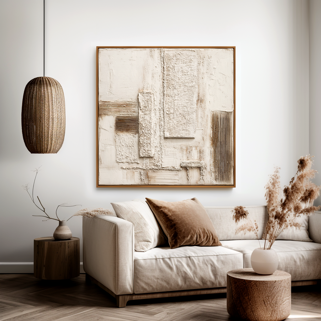 Silent Framework – Wabi-Sabi Textured Minimalist Wall Art