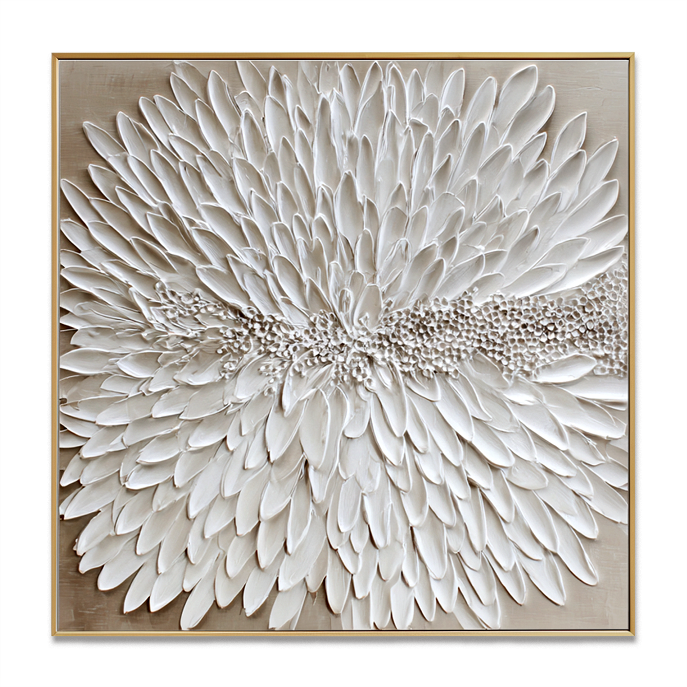 Silent Petals – Handcrafted Textured Floral Wall Art