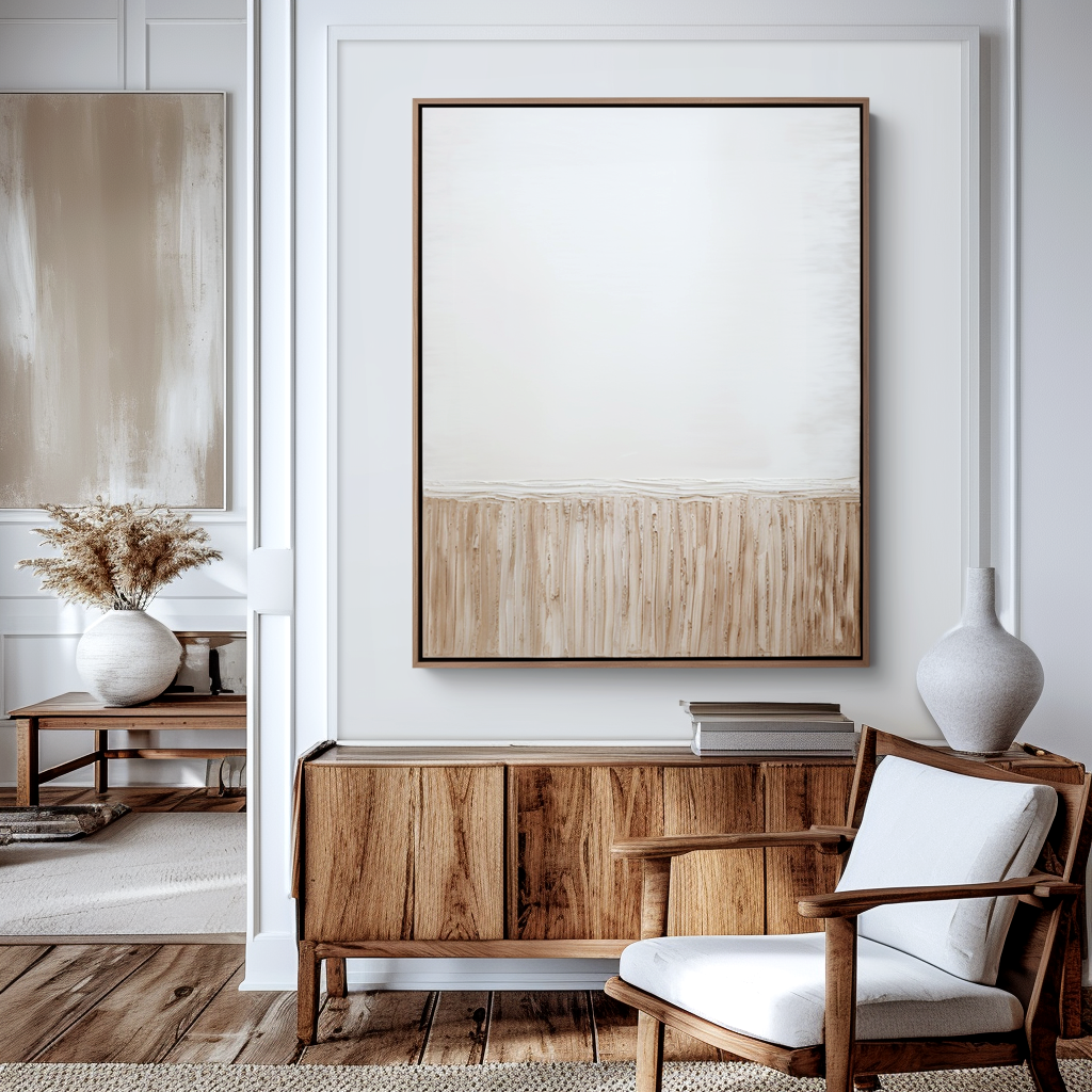 Soft Horizon – Wabi-Sabi Minimal Textured Wall Art