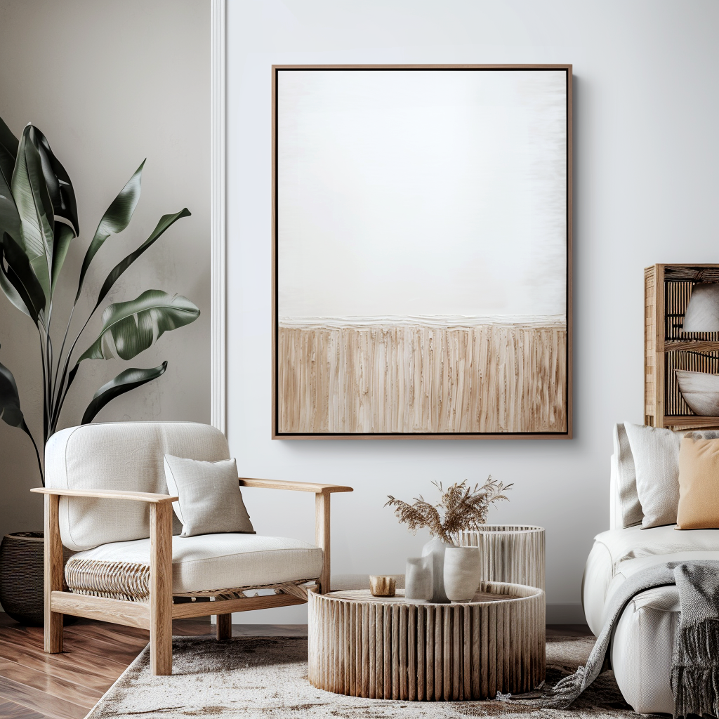 Soft Horizon – Wabi-Sabi Minimal Textured Wall Art