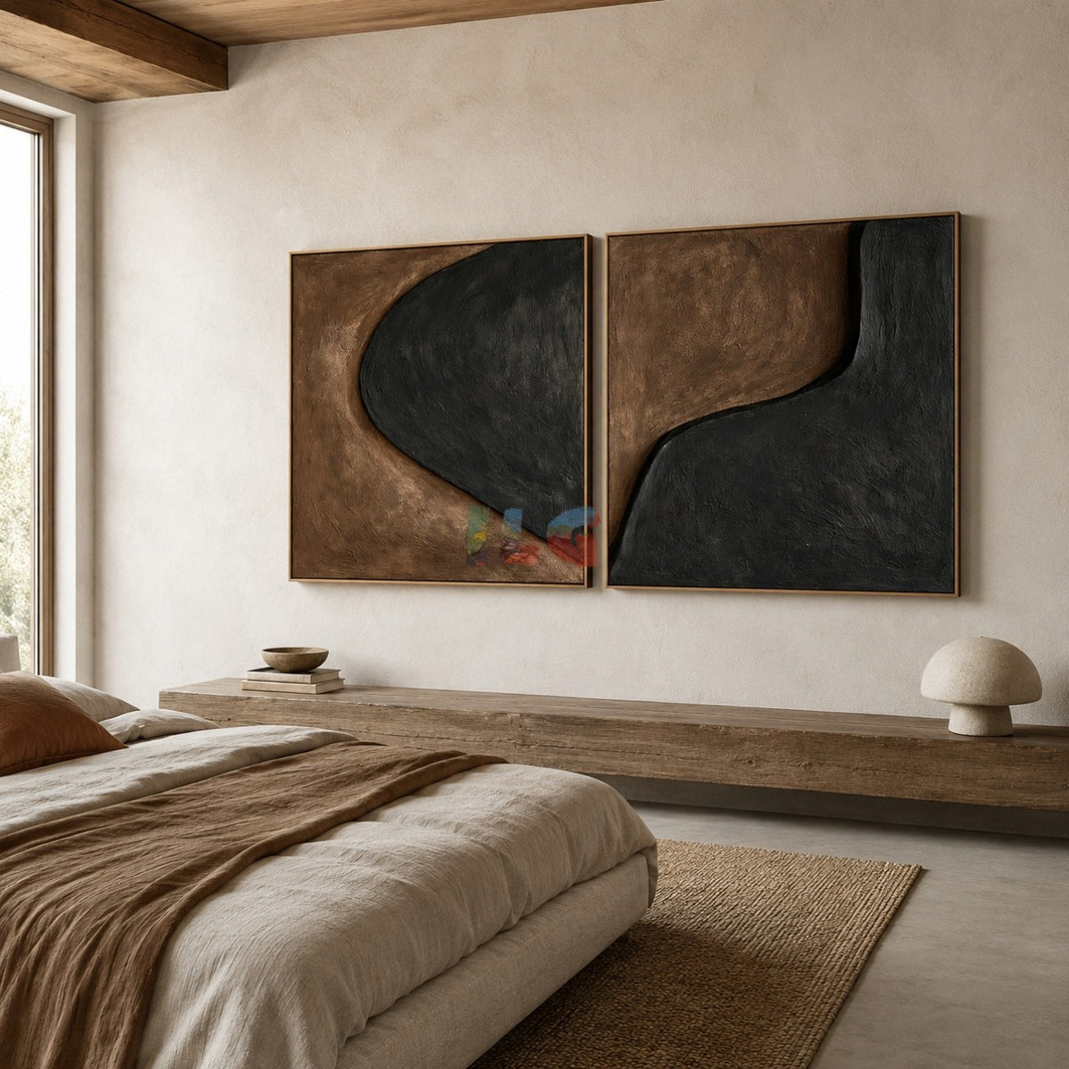 Terra Shadow Forms – Abstract Organic Textured Wall Art