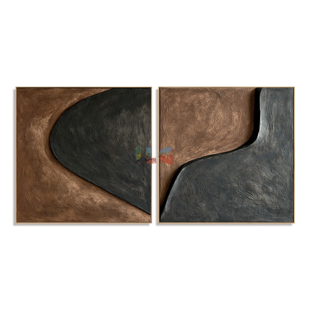 Terra Shadow Forms – Abstract Organic Textured Wall Art