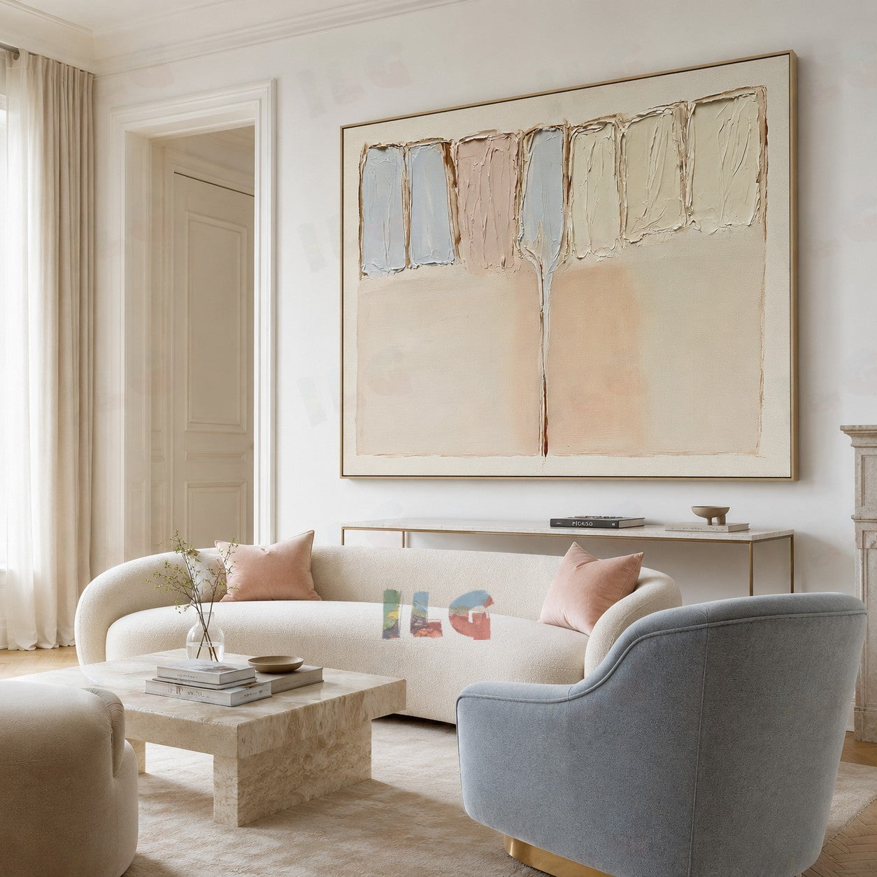 Vertical Balance – Soft Panel Composition Wall Art